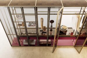 扉材の素材や色は豊富なバリエーションから選べる。ベーシックな色だけでなくワインレッドやオレンジなどインテリアのアクセントになる選択肢はイタリアならでは。