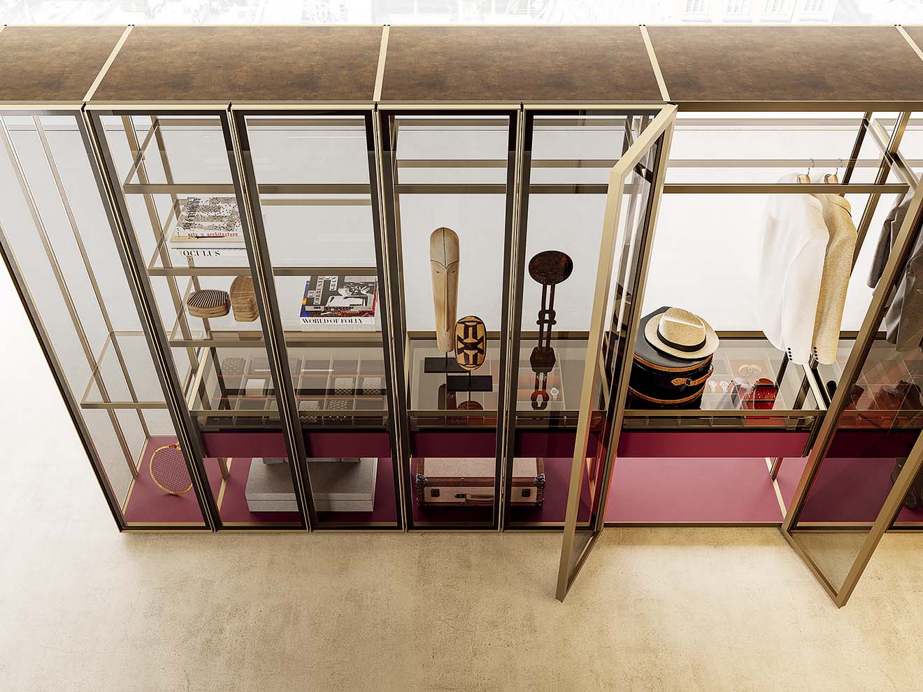 扉材の素材や色は豊富なバリエーションから選べる。ベーシックな色だけでなくワインレッドやオレンジなどインテリアのアクセントになる選択肢はイタリアならでは。