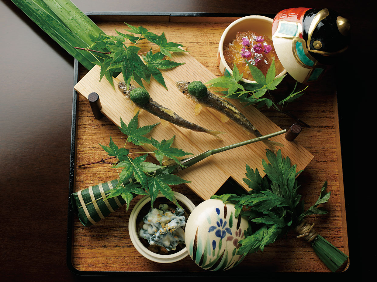 銀座&ensp;小十。端午の節句にちなんだ菖蒲八寸